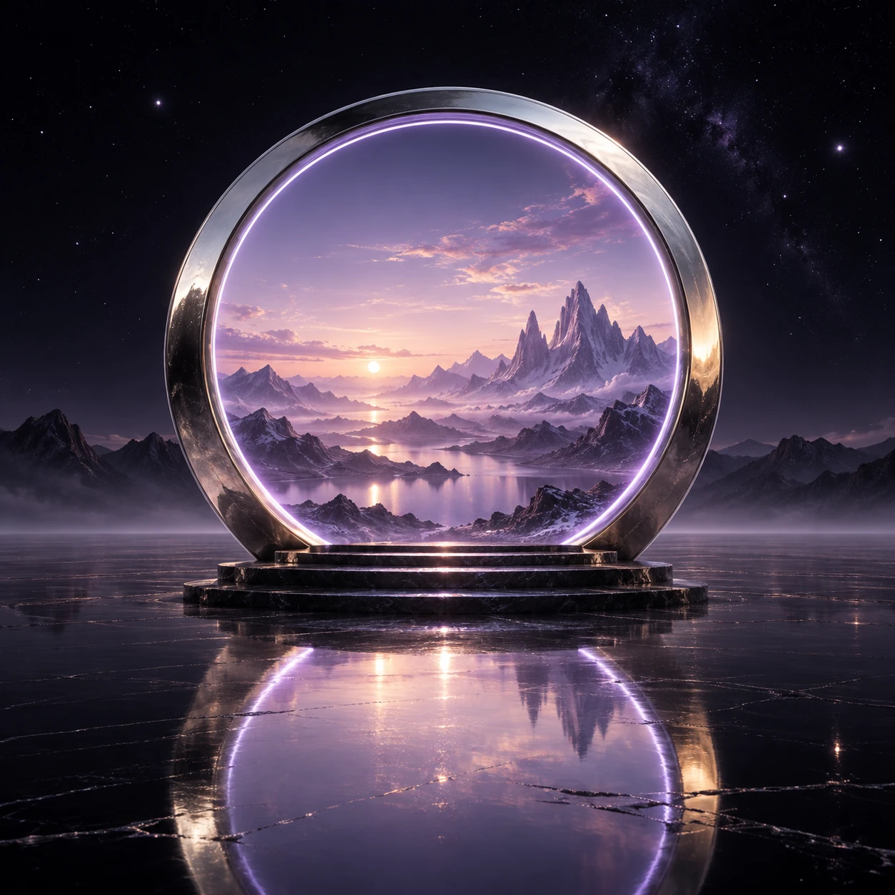 A glowing lavender portal, inviting you into Claudia's world of possibility